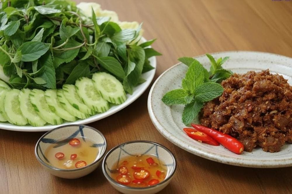 Đặc sản mắm ruốc xào sả ớt thơm lừng.